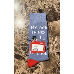 NWT Christmas "My Dog Thinks I’m Cool" Snowman Socks Adult Size 8-12